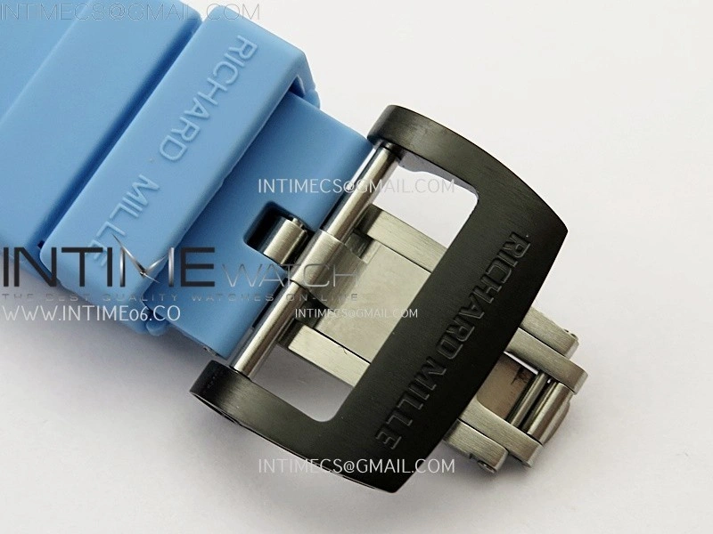 RM053-01 Real Forge Carbon JBF Best Edition Skeleton Dial on Blue Rubber Strap Asian Movement