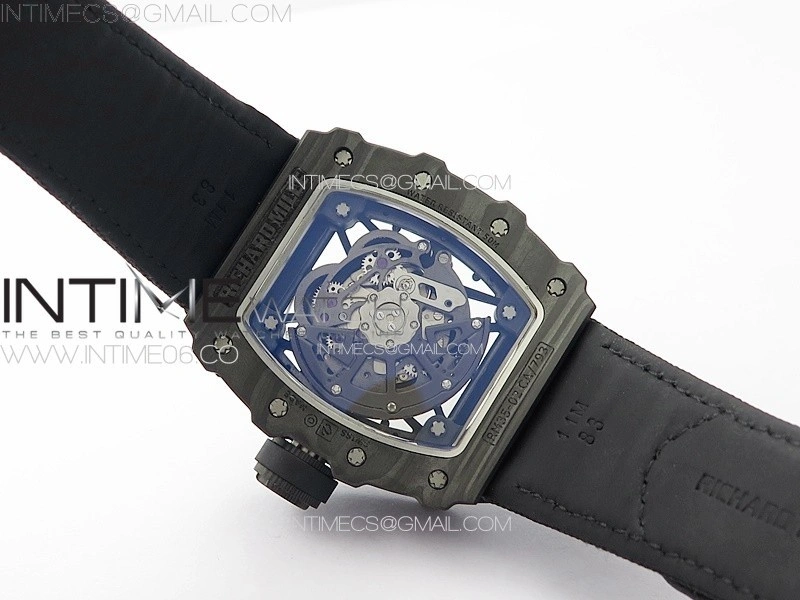 RM035-02 Forged Carbon Case KUF Best Edition Black Crown on Black Nylon Strap MIYOTA8215