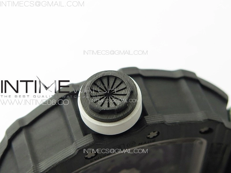 RM035-02 Forged Carbon Case KUF Best Edition White Crown on Green Nylon Strap MIYOTA8215