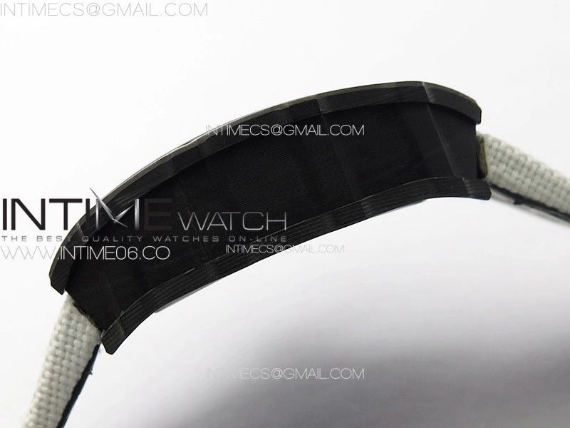 RM035-02 Forged Carbon Case KUF Best Edition White Crown on White Nylon Strap MIYOTA8215