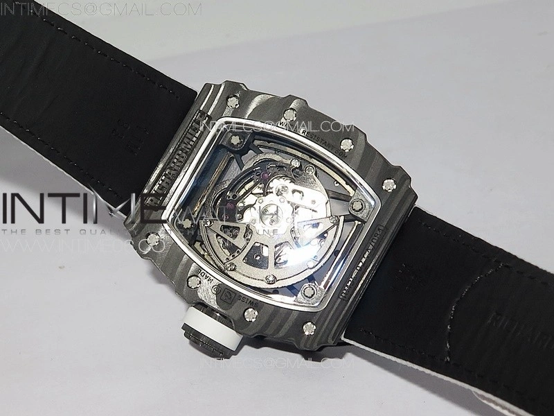RM035-02 Forged Carbon Case KUF Best Edition White Crown on White Nylon Strap MIYOTA8215