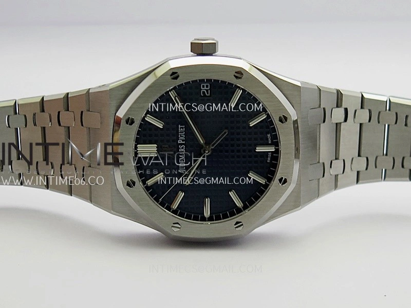 Royal Oak 41mm 15500 SS APSF Free Sprung 1:1 Best Edition Blue Textured Dial On SS Bracelet Super Clone A4302