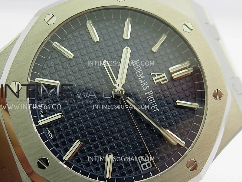 Royal Oak 41mm 15500 SS APSF Free Sprung 1:1 Best Edition Blue Textured Dial On SS Bracelet Super Clone A4302