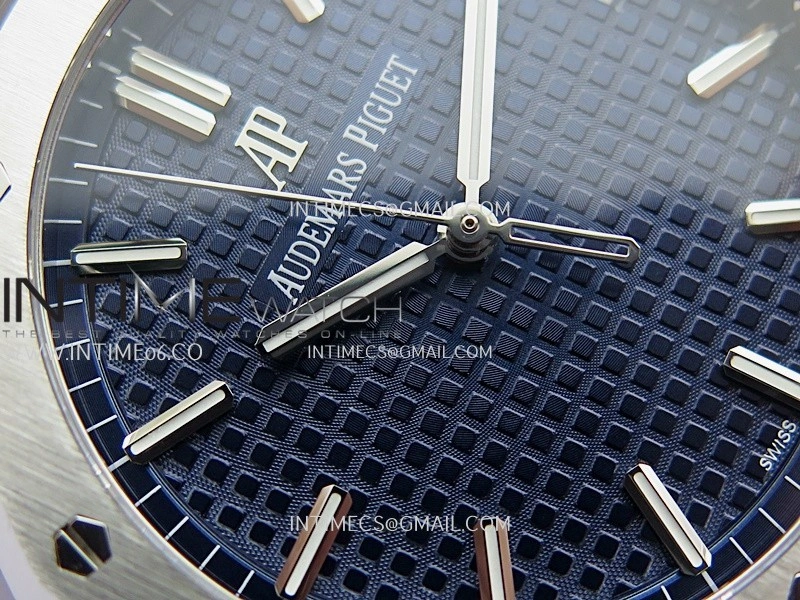 Royal Oak 41mm 15500 SS APSF Free Sprung 1:1 Best Edition Blue Textured Dial On SS Bracelet Super Clone A4302
