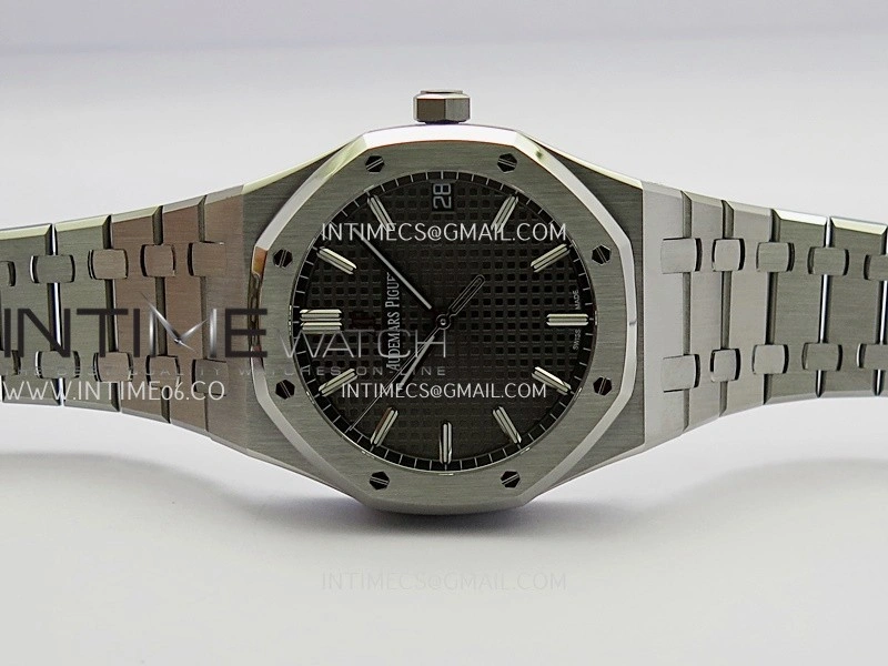 Royal Oak 41mm 15500 SS APSF Free Sprung 1:1 Best Edition Gray Textured Dial On SS Bracelet Super Clone A4302