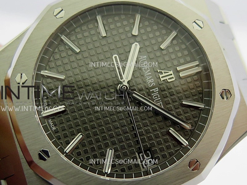 Royal Oak 41mm 15500 SS APSF Free Sprung 1:1 Best Edition Gray Textured Dial On SS Bracelet Super Clone A4302