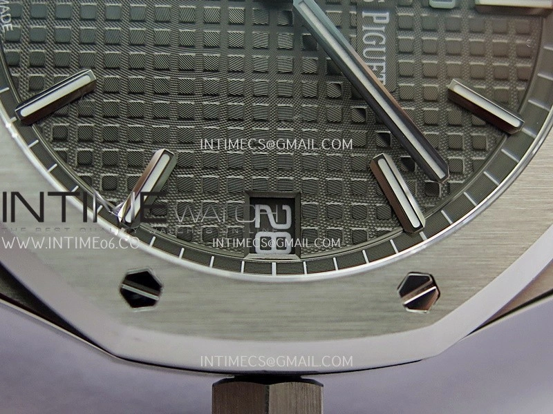 Royal Oak 41mm 15500 SS APSF Free Sprung 1:1 Best Edition Gray Textured Dial On SS Bracelet Super Clone A4302