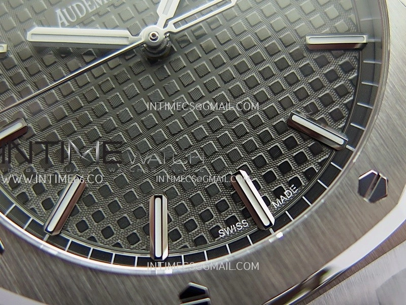 Royal Oak 41mm 15500 SS APSF Free Sprung 1:1 Best Edition Gray Textured Dial On SS Bracelet Super Clone A4302