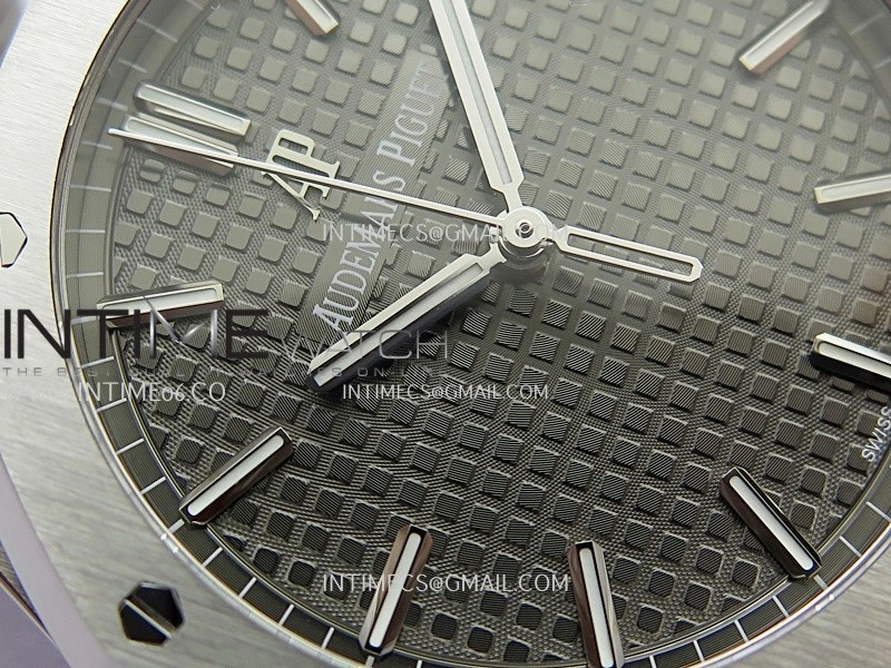 Royal Oak 41mm 15500 SS APSF Free Sprung 1:1 Best Edition Gray Textured Dial On SS Bracelet Super Clone A4302
