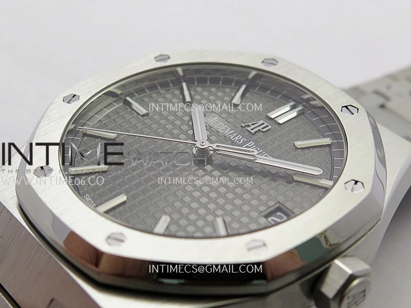 Royal Oak 41mm 15500 SS APSF Free Sprung 1:1 Best Edition Gray Textured Dial On SS Bracelet Super Clone A4302