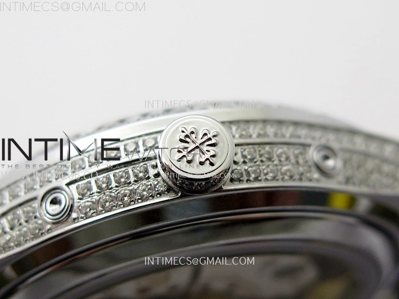 Annual Calendar 4947G Full Paved Diamonds N1F Best Edition White MOP Dial on Green Leather Strap A324