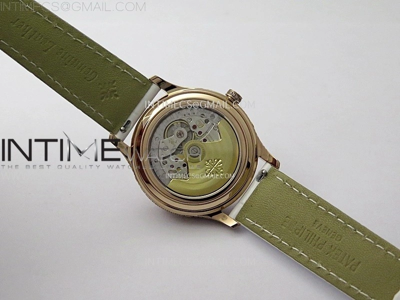 Annual Calendar 4947R Full Paved Diamonds N1F Best Edition White MOP Dial on White Leather Strap A324
