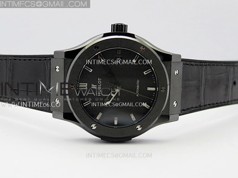 Classic Fusion 42mm Ceramic JJZF 1:1 Best Edition Black Carbon Dial On Black Gummy Strap