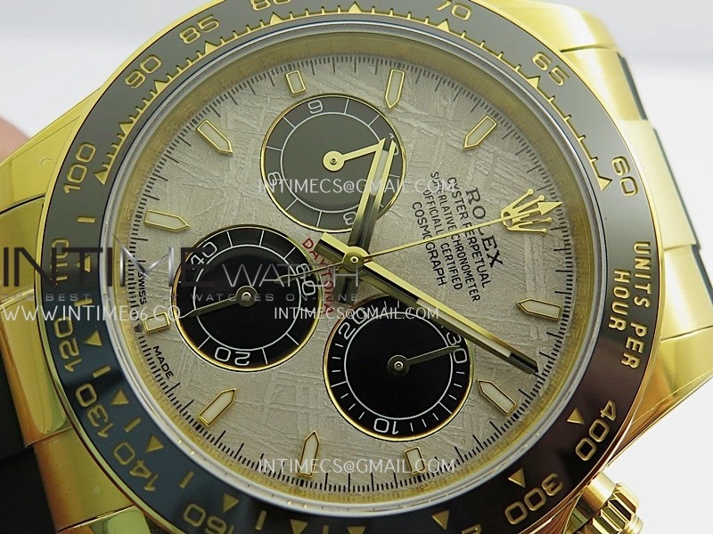 Daytona 126518 UFO Gain Weight 1:1 YG Best Edition Meteorite Dial On Oysterflex Rubber Strap UF4131