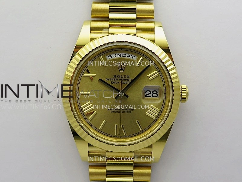 Day Date 40 YG 228238 THBF 1:1 Gain Weight Best Edition Gold Dial Roman Marker on President Bracelet VR3255 V3