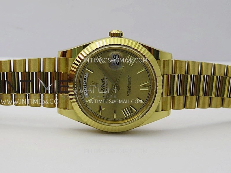 Day Date 40 YG 228238 THBF 1:1 Gain Weight Best Edition Gold Dial Roman Marker on President Bracelet VR3255 V3
