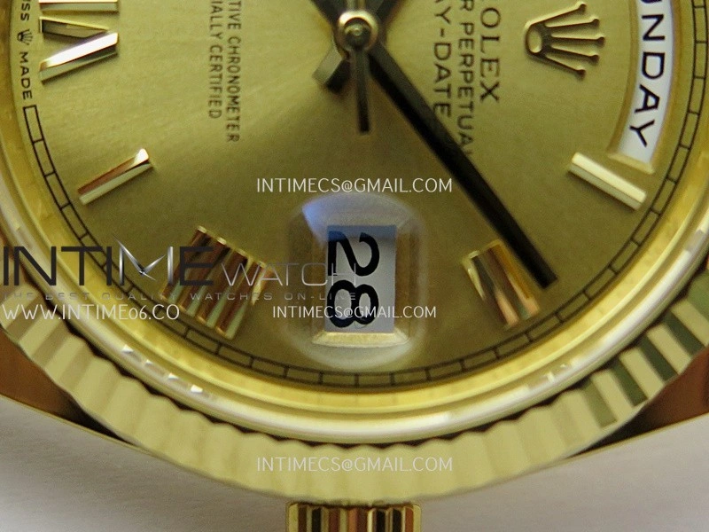 Day Date 40 YG 228238 THBF 1:1 Gain Weight Best Edition Gold Dial Roman Marker on President Bracelet VR3255 V3