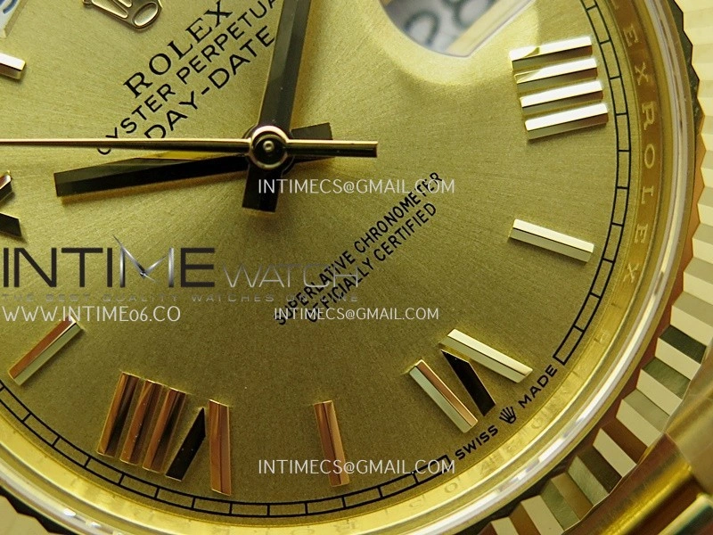 Day Date 40 YG 228238 THBF 1:1 Gain Weight Best Edition Gold Dial Roman Marker on President Bracelet VR3255 V3