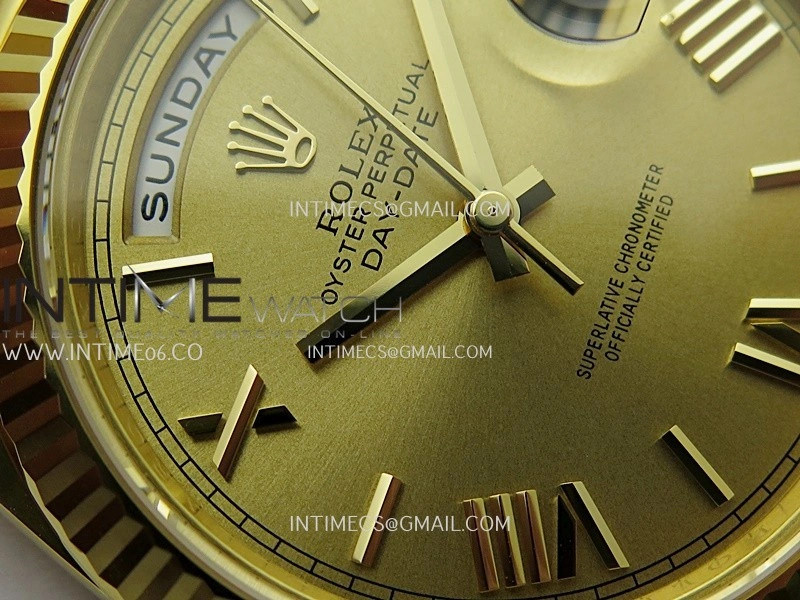 Day Date 40 YG 228238 THBF 1:1 Gain Weight Best Edition Gold Dial Roman Marker on President Bracelet VR3255 V3