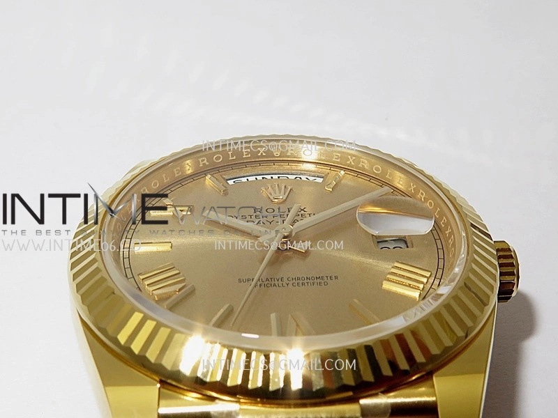 Day Date 40 YG 228238 THBF 1:1 Gain Weight Best Edition Gold Dial Roman Marker on President Bracelet VR3255 V3