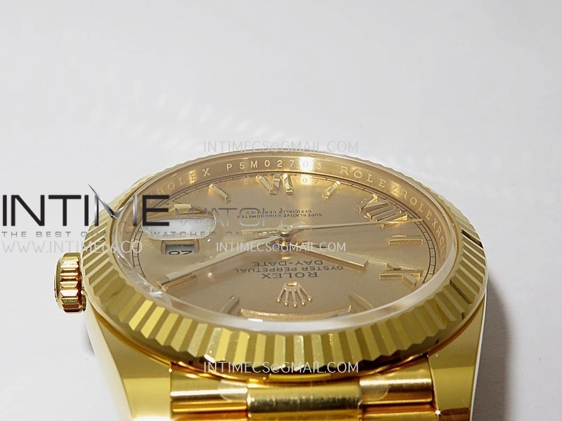 Day Date 40 YG 228238 THBF 1:1 Gain Weight Best Edition Gold Dial Roman Marker on President Bracelet VR3255 V3