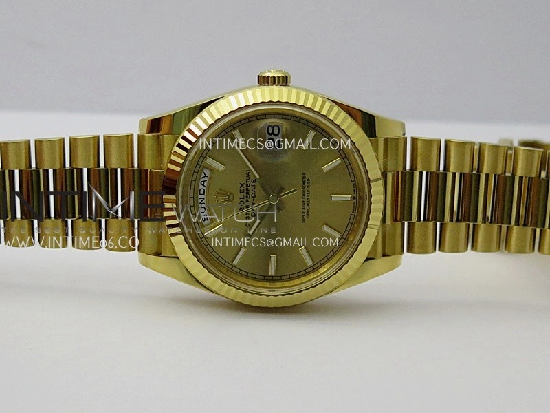 Day Date 40 YG 228238 THBF 1:1 Gain Weight Best Edition Gold Dial Stick Marker on President Bracelet VR3255 V3
