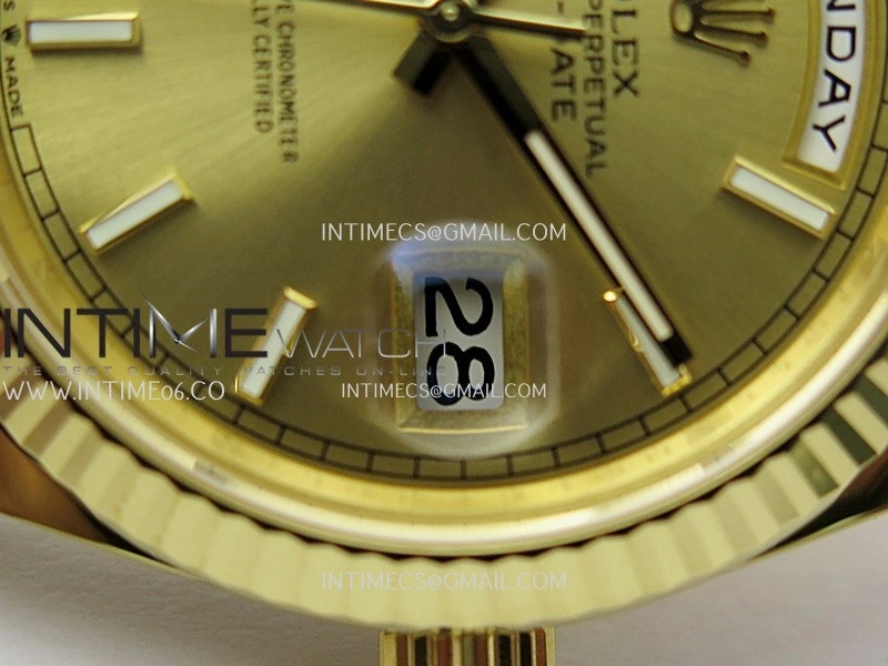 Day Date 40 YG 228238 THBF 1:1 Gain Weight Best Edition Gold Dial Stick Marker on President Bracelet VR3255 V3