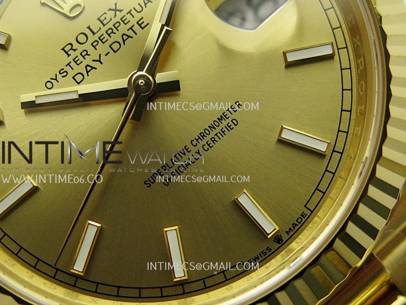 Day Date 40 YG 228238 THBF 1:1 Gain Weight Best Edition Gold Dial Stick Marker on President Bracelet VR3255 V3