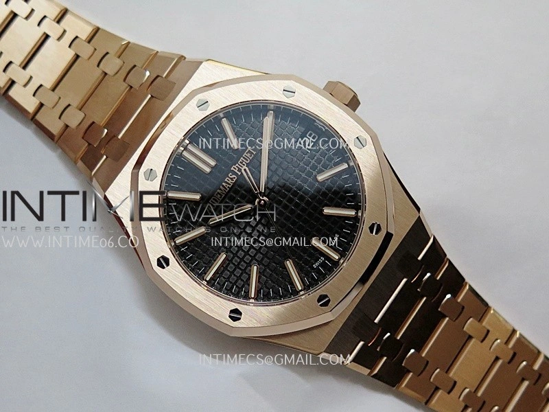 Royal Oak 15510 Gain Weight RG DDF 1:1 Best Edition Black Dial On RG Bracelet Super Clone DD4302