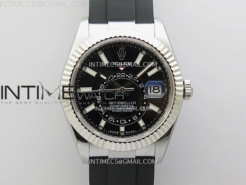 Sky-Dweller 336239 Gain Weight ZF 1:1 Best Edition Black Dial on Oysterflex Rubber Strap Asian 2824