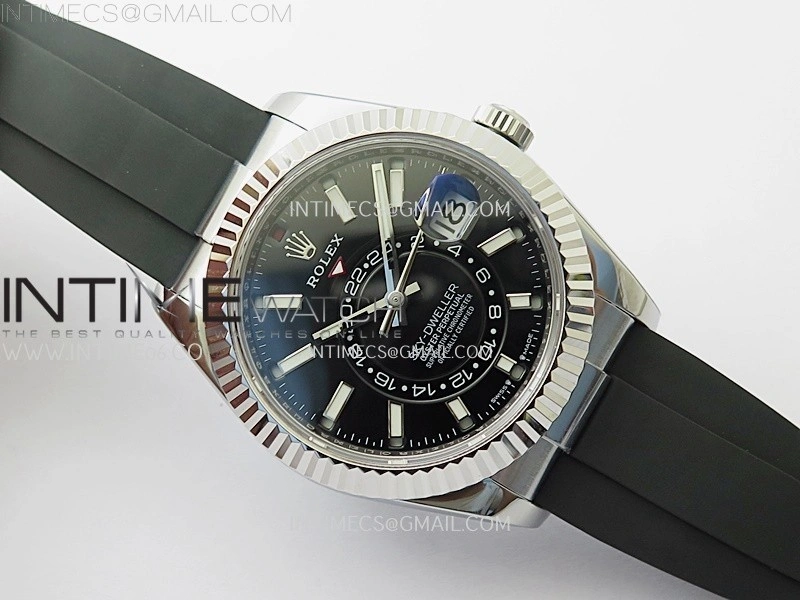 Sky-Dweller 336239 Gain Weight ZF 1:1 Best Edition Black Dial on Oysterflex Rubber Strap Asian 2824