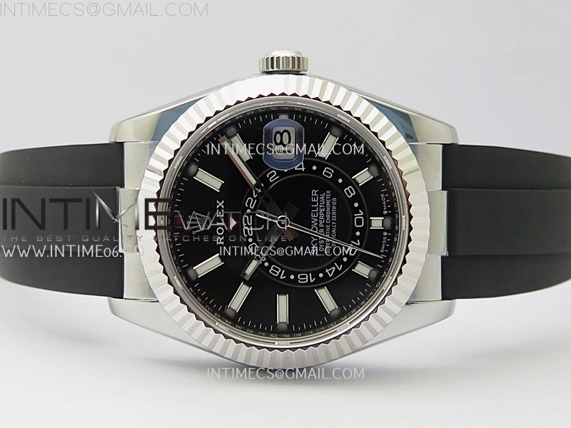Sky-Dweller 336239 Gain Weight ZF 1:1 Best Edition Black Dial on Oysterflex Rubber Strap Asian 2824