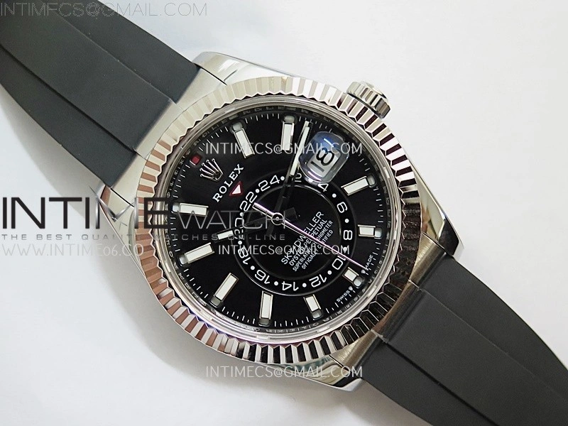Sky-Dweller 336239 Gain Weight ZF 1:1 Best Edition Black Dial on Oysterflex Rubber Strap Asian 2824