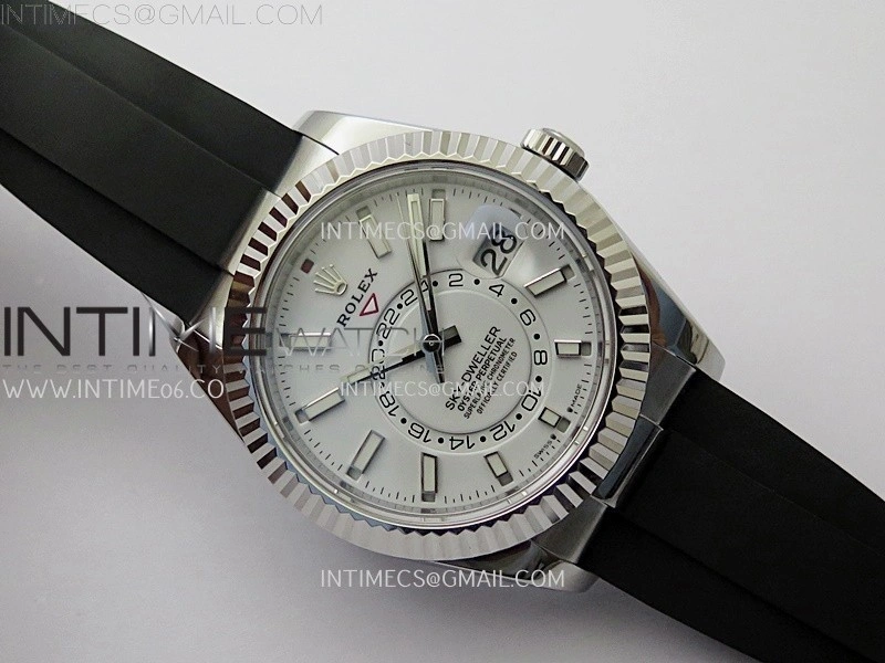 Sky-Dweller 336239 Gain Weight ZF 1:1 Best Edition White Dial on Oysterflex Rubber Strap Asian 2824