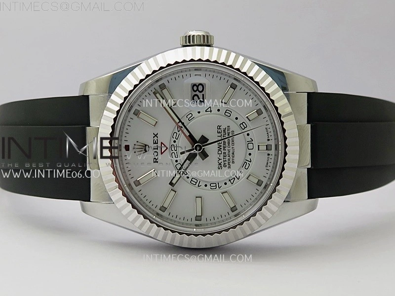 Sky-Dweller 336239 Gain Weight ZF 1:1 Best Edition White Dial on Oysterflex Rubber Strap Asian 2824