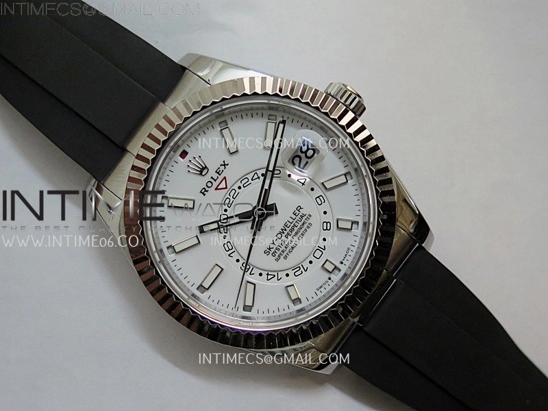 Sky-Dweller 336239 Gain Weight ZF 1:1 Best Edition White Dial on Oysterflex Rubber Strap Asian 2824