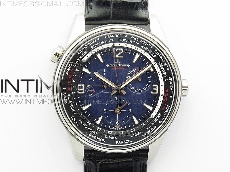 Polaris Geographic SS ZF 1:1 Best Edition Blue Textured Dial on Black Leather Strap A936