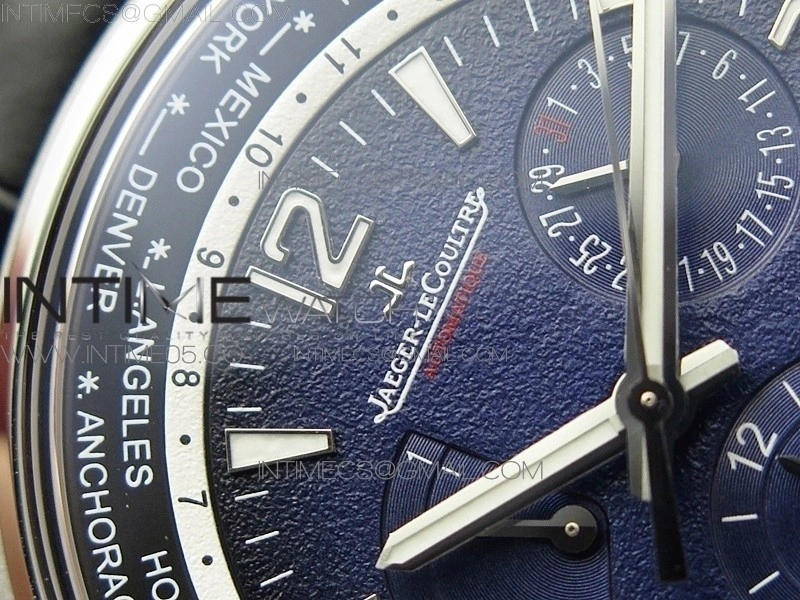 Polaris Geographic SS ZF 1:1 Best Edition Blue Textured Dial on Black Leather Strap A936