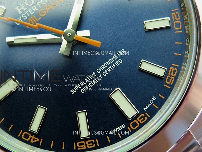 Milgauss 116400 GV Real Green Sapphire 904L SS VSF 1:1 Best Edition Blue Dial on 904L SS Bracelet SA3131