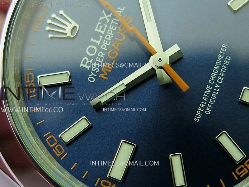 Milgauss 116400 GV Real Green Sapphire 904L SS VSF 1:1 Best Edition Blue Dial on 904L SS Bracelet SA3131