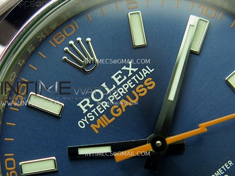 Milgauss 116400 GV Real Green Sapphire 904L SS VSF 1:1 Best Edition Blue Dial on 904L SS Bracelet SA3131