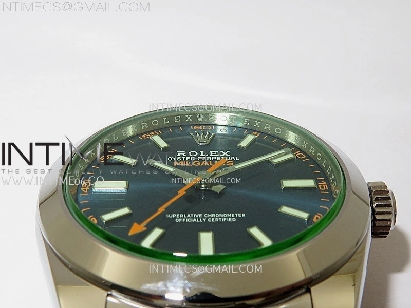 Milgauss 116400 GV Real Green Sapphire 904L SS VSF 1:1 Best Edition Blue Dial on 904L SS Bracelet SA3131