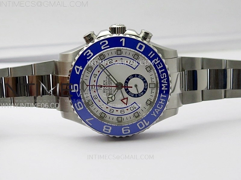 YachtMaster II 116680 Blue Ceramic Bezel SS KF 1:1 Best Edition White Dial on Bracelet A7750