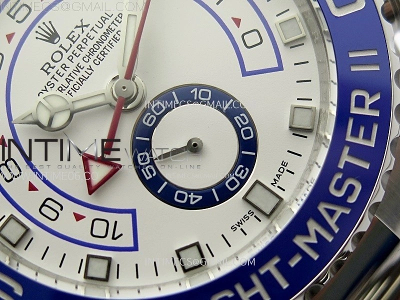 YachtMaster II 116680 Blue Ceramic Bezel SS KF 1:1 Best Edition White Dial on Bracelet A7750