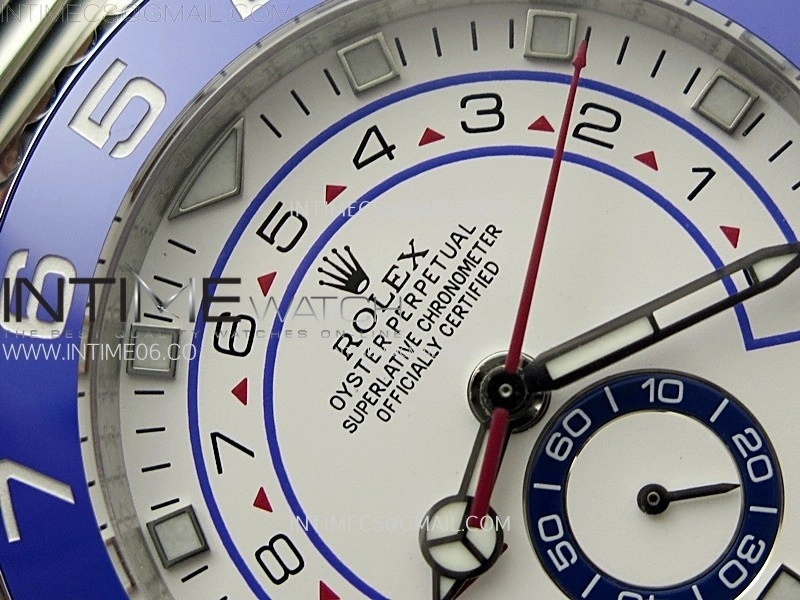 YachtMaster II 116680 Blue Ceramic Bezel SS KF 1:1 Best Edition White Dial on Bracelet A7750