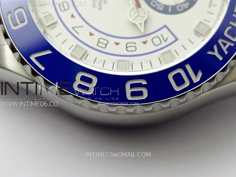 YachtMaster II 116680 Blue Ceramic Bezel SS KF 1:1 Best Edition White Dial on Bracelet A7750
