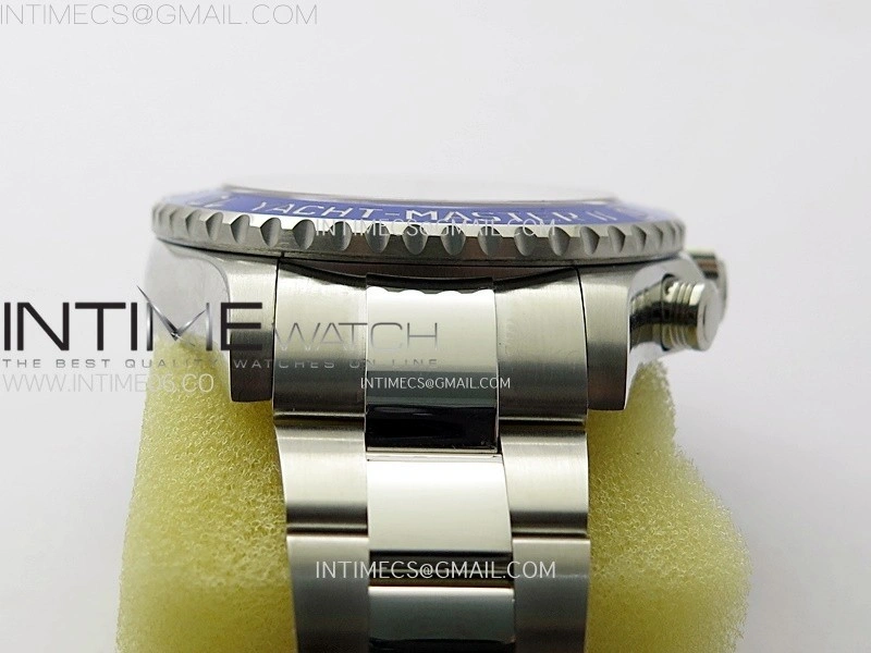 YachtMaster II 116680 Blue Ceramic Bezel SS KF 1:1 Best Edition White Dial on Bracelet A7750