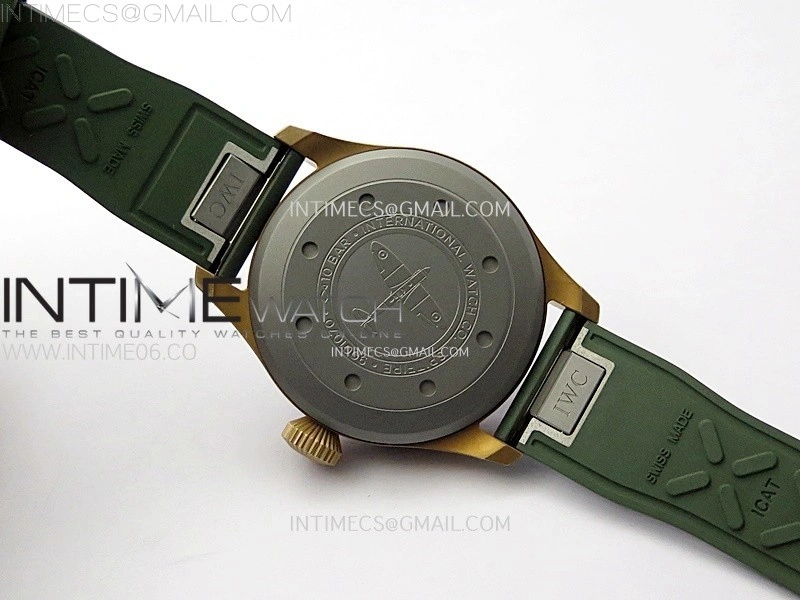 Big Pilot IW329702 Bronze M+F 1:1 Best Edition Green Dial on Green Rubber Strap SEIKO 8N-24