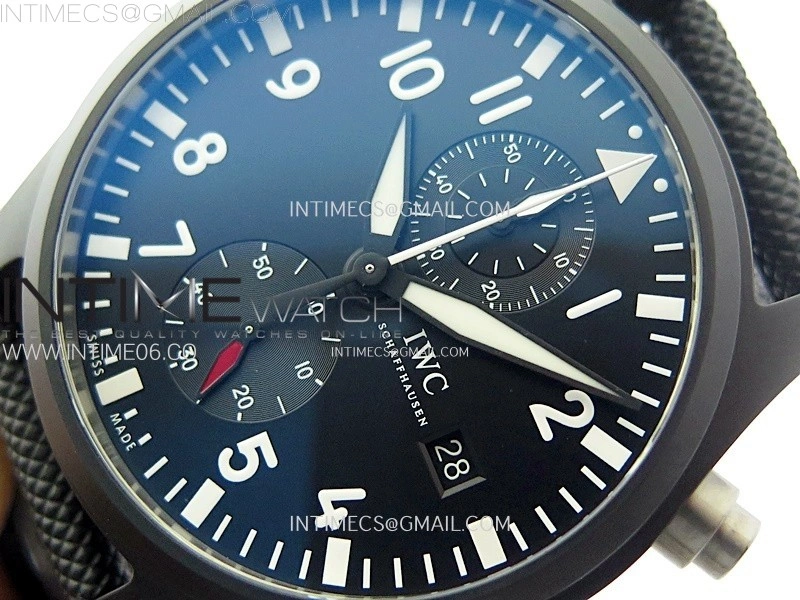 PILOT IW389001 Ceramic Case AZF 1:1 Best Edition Black Dial on Black Nylon Strap A7750