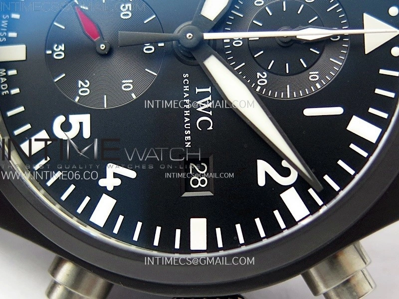 PILOT IW389001 Ceramic Case AZF 1:1 Best Edition Black Dial on Black Nylon Strap A7750